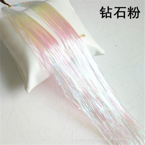 2019 hot selling hair tinsel different color Synthetic Hair Extension Glitter Rainbow For Girls And Party